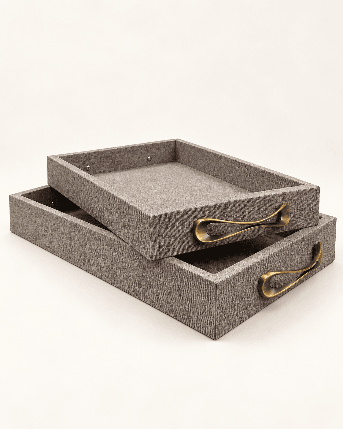 Ash Linen Sculptural Tray Set